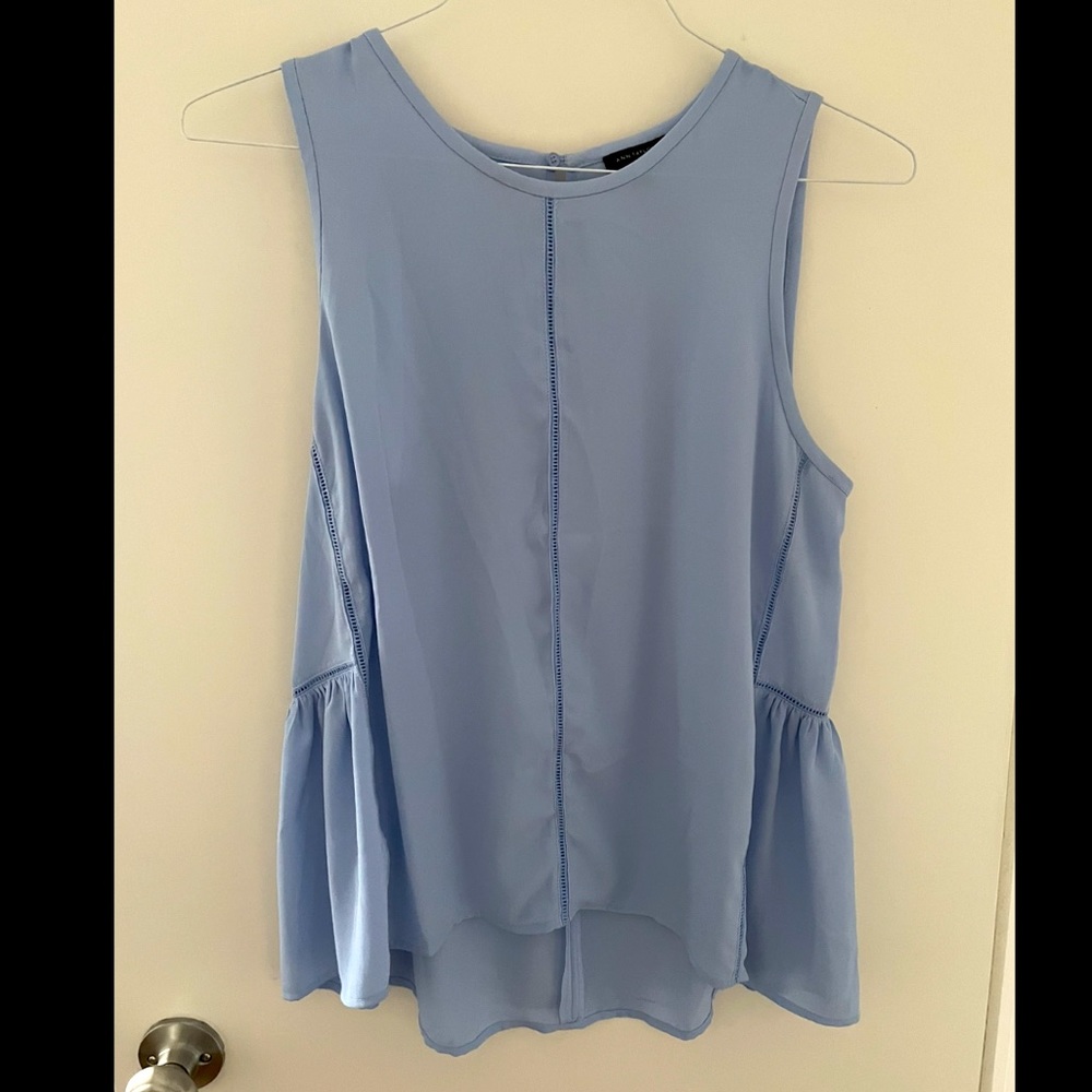 Ann Taylor Baby Blue Tank Blouse